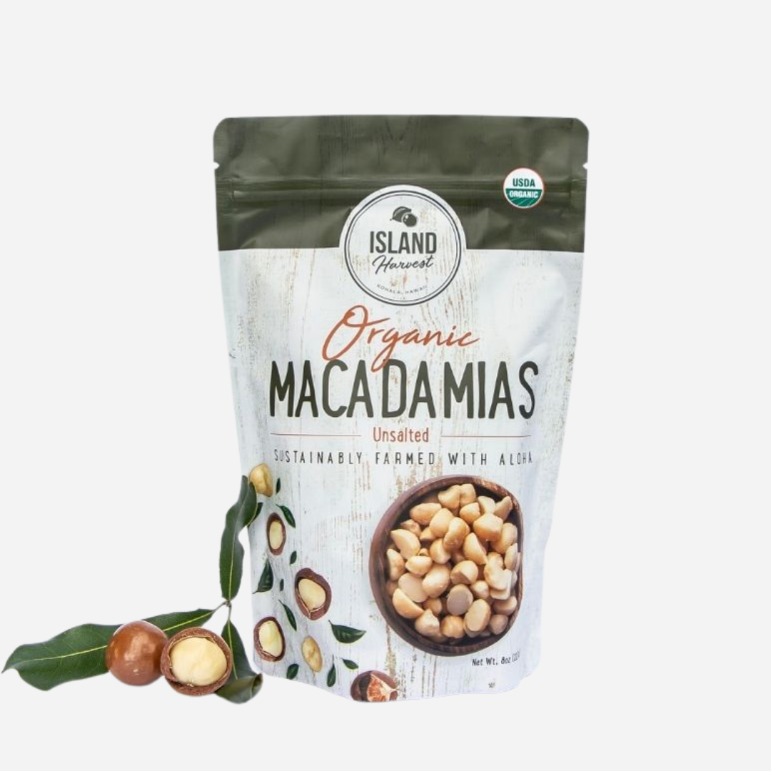 Island Harvest - Organic Macadamias Unsalted - 8 oz.