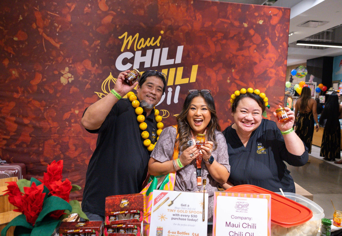 The founders of Maui Chili Chili Oil at the 2025 Mana Up Showcase