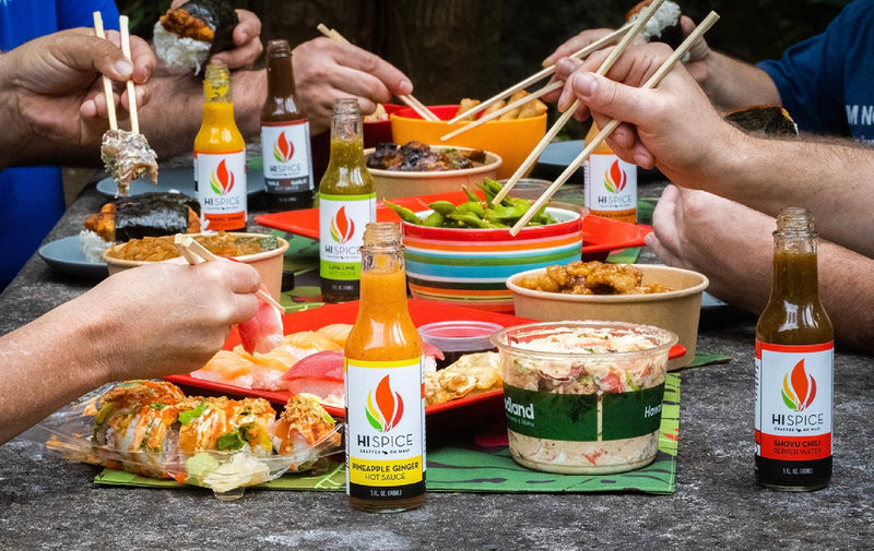 Bottles of HI Spice at a gathering.