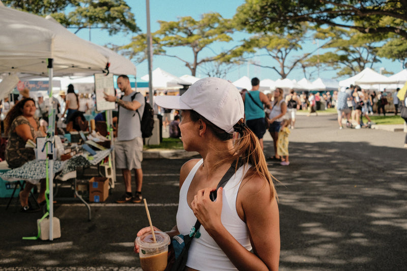 A farmers market in Hawaii selling local Made in Hawaii products.