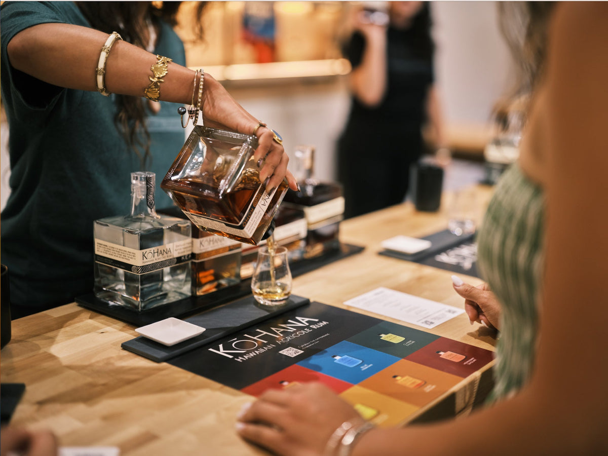The Ko Hana rum and Manoa Chocolate tasting experience at the Mana Up store at Royal Hawaiian Center.
