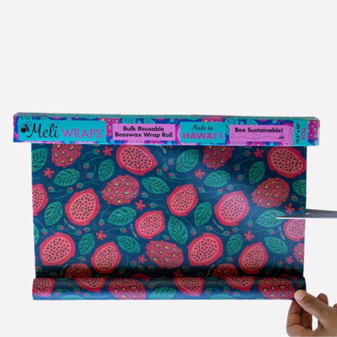 Meli Wraps - Bulk Beeswax Roll - Cut to Size - Dragonfruit Print