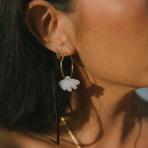 Arlie Glass - Naupaka Hoop Earrings