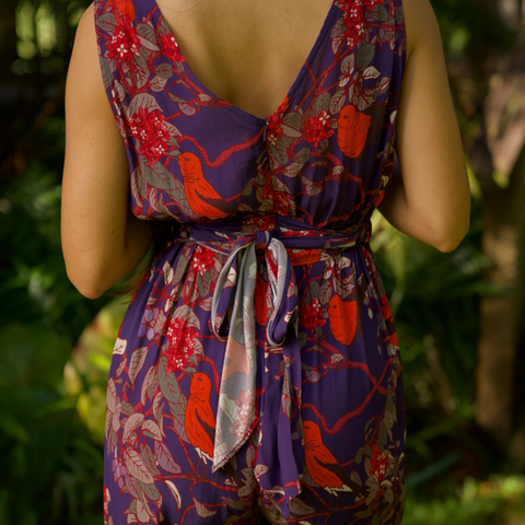 David Shepard - Rayon Sleeveless Jumpsuit - ‘Apapane & ‘ Iliahi