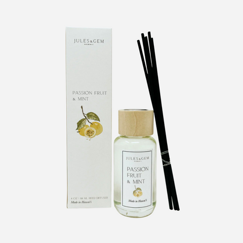 Jules + Gem - 4 oz Reed Diffuser - Passion Fruit + Mint