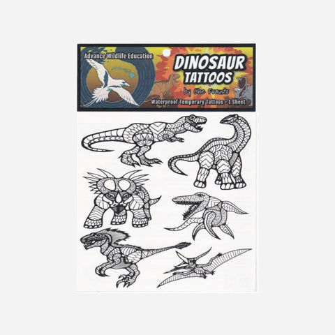 Advance Wildlife Education - Black Temporary Tattoos - Dinosaurs