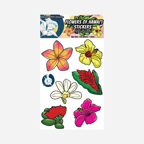 Advance Wildlife Education - Colored Stickers - Flowers of Hawaii