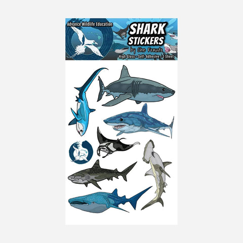 Advance Wildlife Education - Colored Stickers - Sharks & Ray