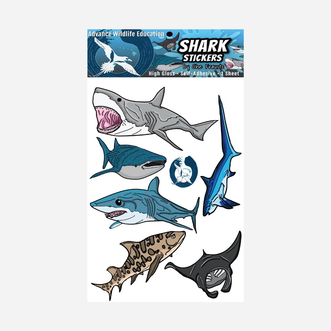 Advance Wildlife Education - Colored Stickers - Sharks & Ray