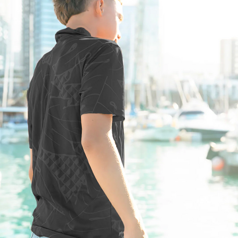 Aloha Modern - ʻUlu Polo Shirt - Black