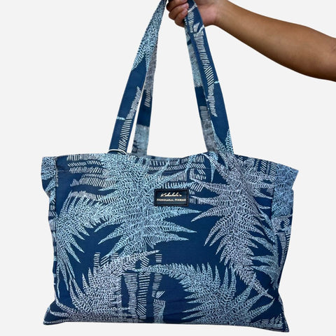 Kahulale'a -  Cloud Waihe‘e Palapalai Canvas Tote