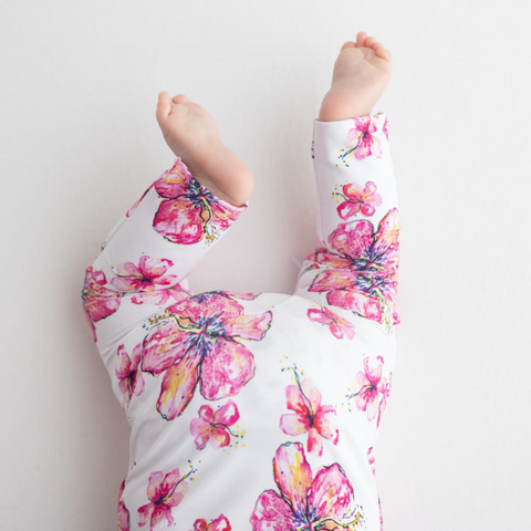 baby in coco moon hibiscus kiss coverall