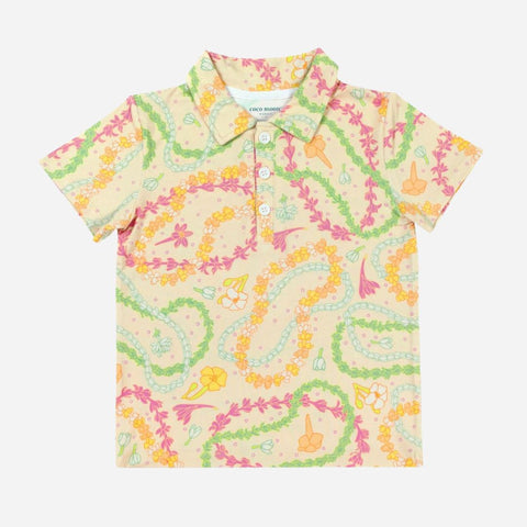 Coco Moon - Bamboo Polo Shirt - Lei Day in Sand