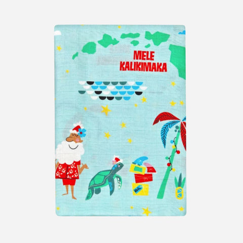 Coco Moon - Muslin Swaddle Blanket - Surfing In An Island Wonderland