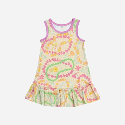 Coco Moon - Ruffle Hem Tank Top Dress - Lei Day in Sand