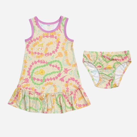 Coco Moon - Ruffle Hem Tank Top Dress - Lei Day in Sand