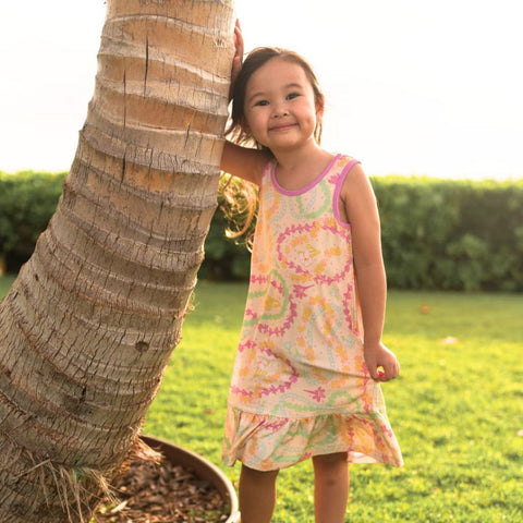Coco Moon - Ruffle Hem Tank Top Dress - Lei Day in Sand