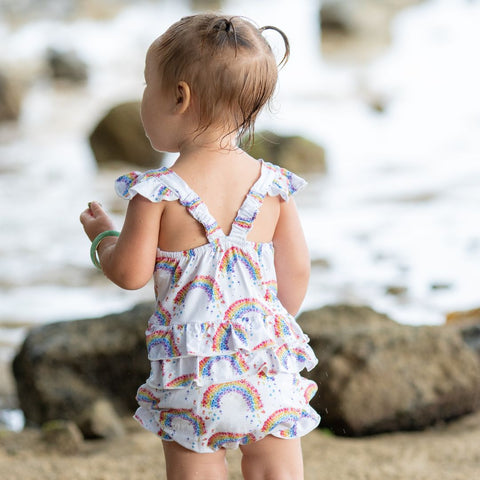 Coco Moon Ruffle Bamboo Romper Flower Shower