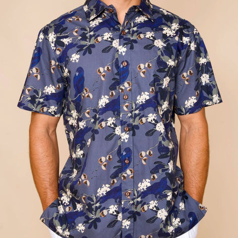 David Shepard - Hoawa and the Alala Blue Aloha Shirt