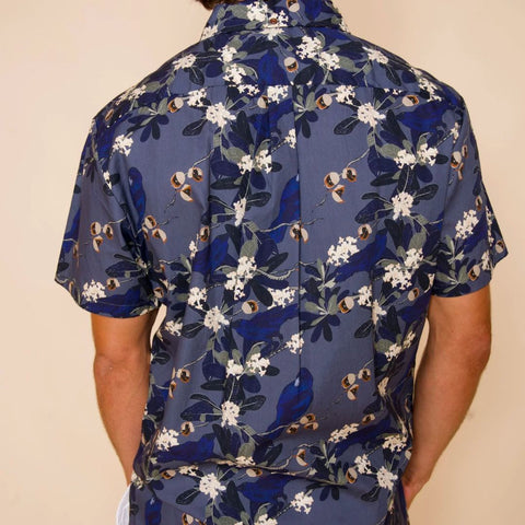 David Shepard - Hoawa and the Alala Blue Aloha Shirt