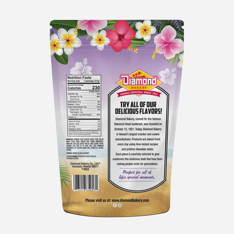 Diamond Bakery product packaging with floral design and nutrition label on a white background