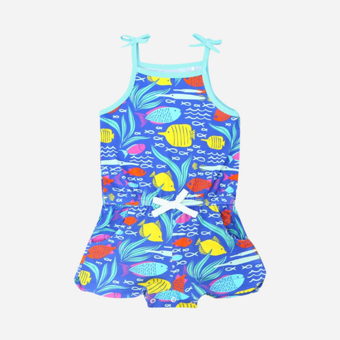 Coco Moon - Girl Shortie Bamboo Romper - Gone Snorkeling