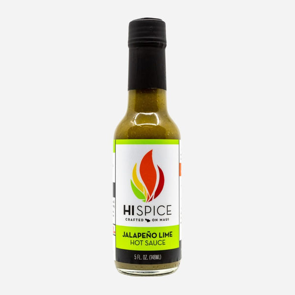Bottle of Jalapeño Lime hot sauce with a visible label on a white background