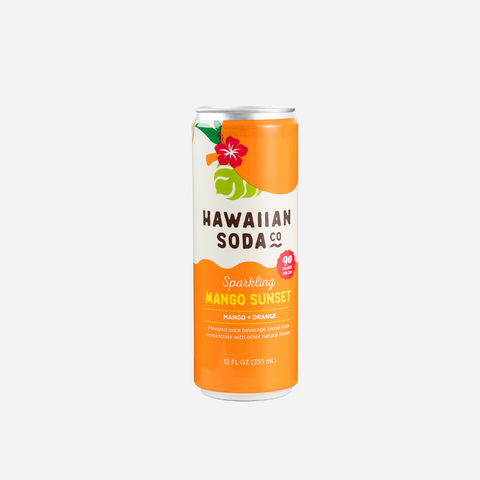 Hawaiian Soda Co. Sparkling Mango Sunset can on a white background