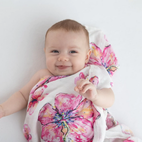 Coco Moon - Swaddle Blanket - Hibiscus Kiss