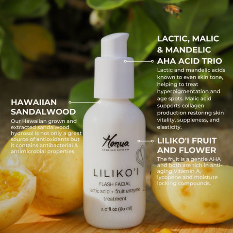 Honua Hawaiian Skincare - Lilikoi Flash Facial with Skincare Travel Bag