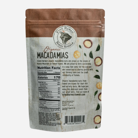 island harvest milk chocolate macadamia nuts packaging