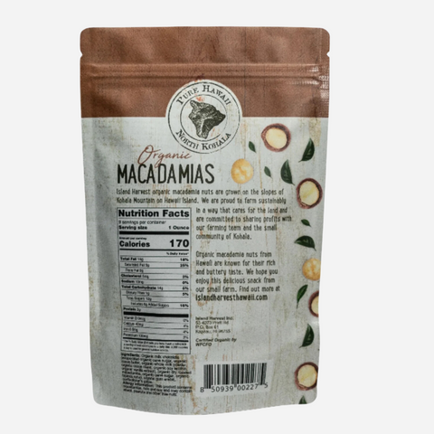 Island Harvest - Organic Macadamias Covered in Milk Chocolate - 9 oz.