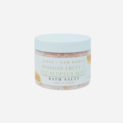 Jules + Gem - 4oz Bath Salt - Passion Fruit + Eucalyptus Mint