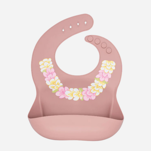 Ava + Oliver - Silicone Bib - Plumeria Lei