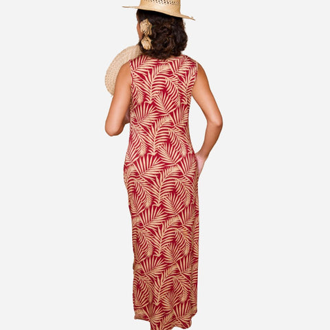 LexBreezy - Kainoe Knit Dress - Lauhala Foliage Red