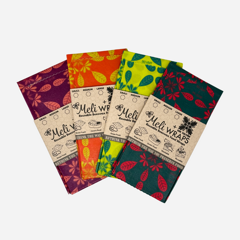 SHOWCASE SPECIAL - Meli Wraps - Set of 4 Naupaka Print by Eha Culture (3-Pack)