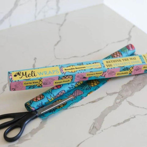 Meli Wraps - Bulk Beeswax Roll - Cut to Size - Pineapple Print