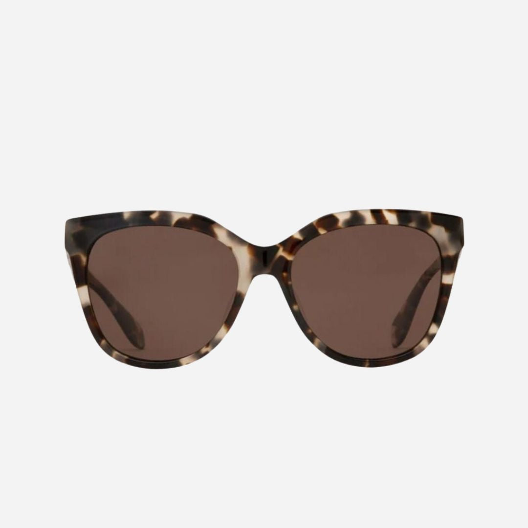 Mohala Eyewear - Pikake Havana Tortoise with Polarized Tan Lenses, Medium Bridge Wide Width