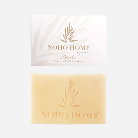 NOHO HOME artisan soap bar with packaging on a white background