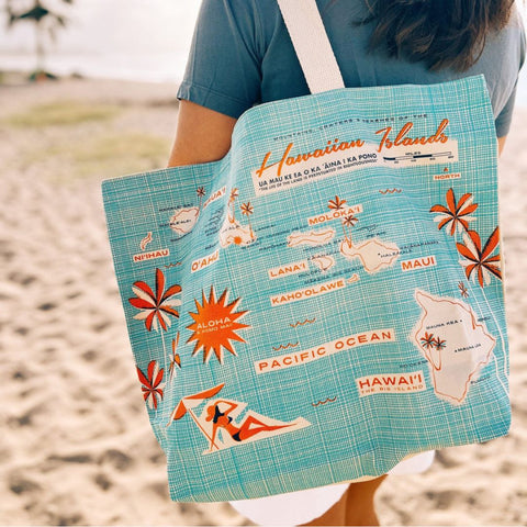 nick kuchar hawaiian islands tote bag