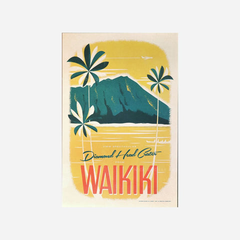 Nick Kuchar Travel Poster - Diamond Head Crater