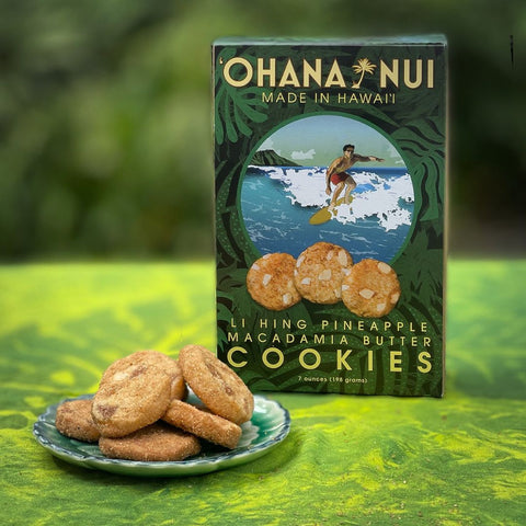 ‘Ohana Nui - Li Hing Pineapple Macadamia Nut Cookies 7 oz