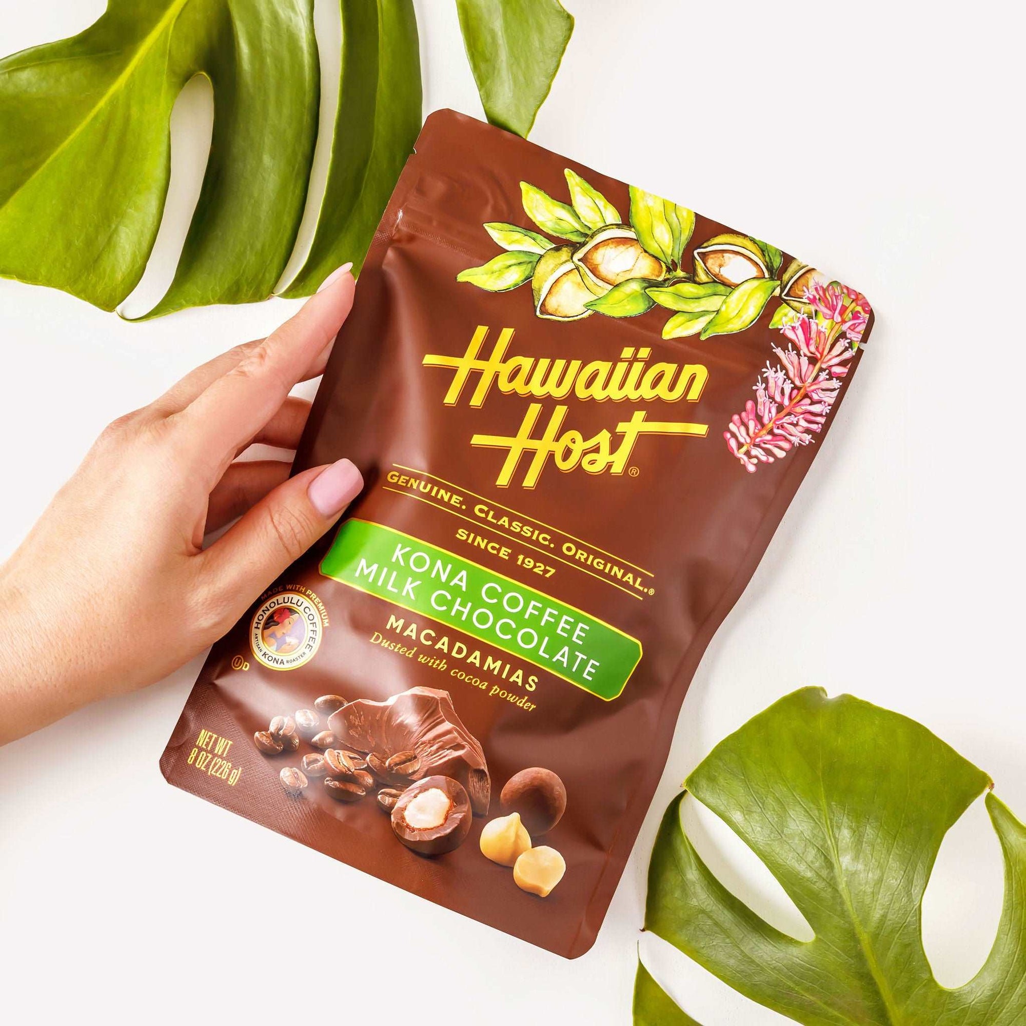 Paradise Collection Kona Coffee Milk Chocolate 8oz Bag - Hawaiian Host X Mauna Loa