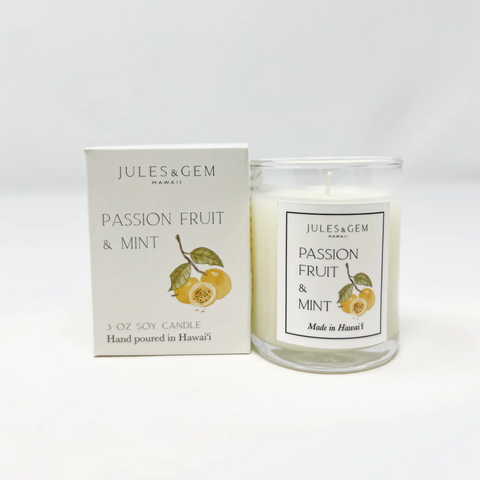 Jules + Gem - 3oz Votive Candle - Passion Fruit + Mint