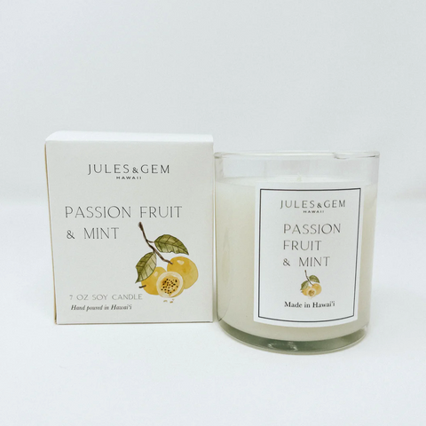 Jules + Gem - 7 oz Soy Candle - Passion Fruit + Mint