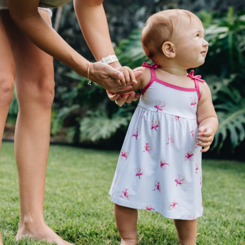 Coco Moon - Infant Bamboo Dress + Bloomers - Plumeria