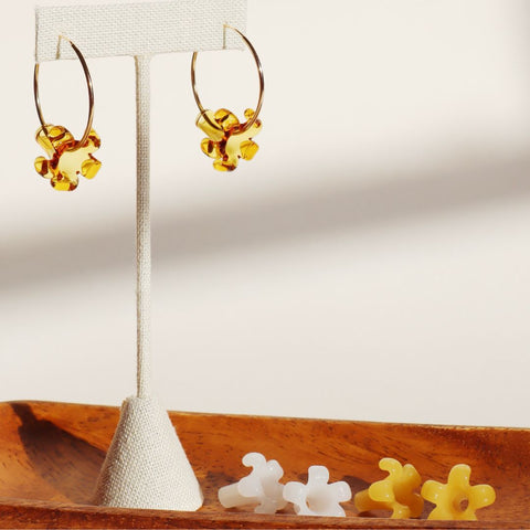 Arlie Glass - Interchangeable Puakenikeni Hoop Earrings Set