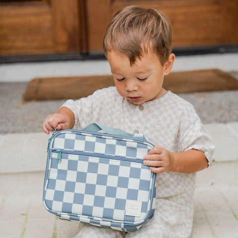 Ava + Oliver - Kids Lunch Bag - Sage Checker