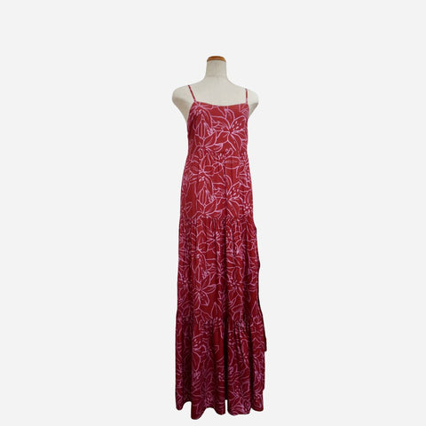 Keani Hawaii - Haleiwa Maxi Dress - Lilinoe/Strawberry Guava