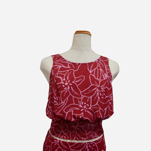 Keani Hawaii - Hoku Tie-Back Top - Lilinoe/Strawberry Guava